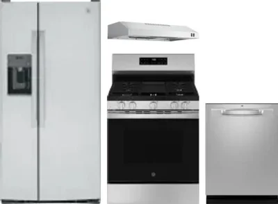 4 Piece Package Includes Refrigerator, Range, Hood And Dishwasher