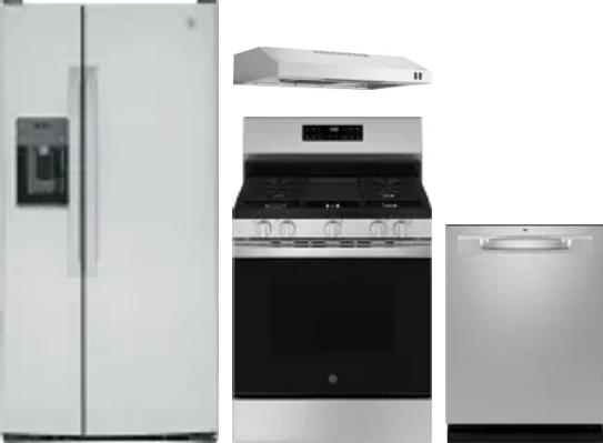 4 Piece Package Includes Refrigerator, Range, Hood And Dishwasher
