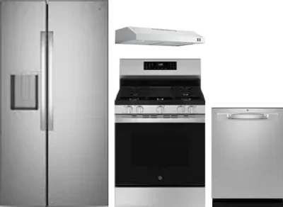 4 Piece Package Includes Refrigerator, Range, Hood And Dishwasher