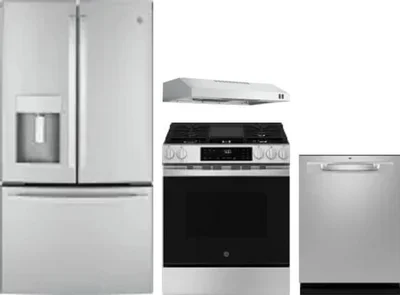 4 Piece Package Includes Refrigerator, Range, Hood And Dishwasher