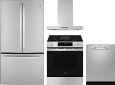 4 Piece Package Includes Refrigerator, Range, Hood And Dishwasher