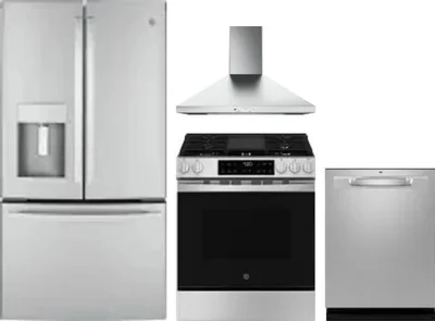 4 Piece Package Includes Refrigerator, Range, Hood And Dishwasher