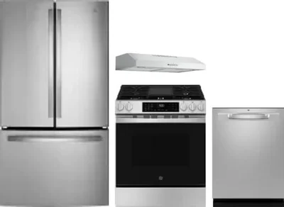 4 Piece Package Includes Refrigerator, Range, Hood And Dishwasher