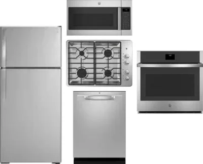 5 Piece Package Includes Refrigerator, Cooktop, Wall Oven, Microwave And Dishwasher
