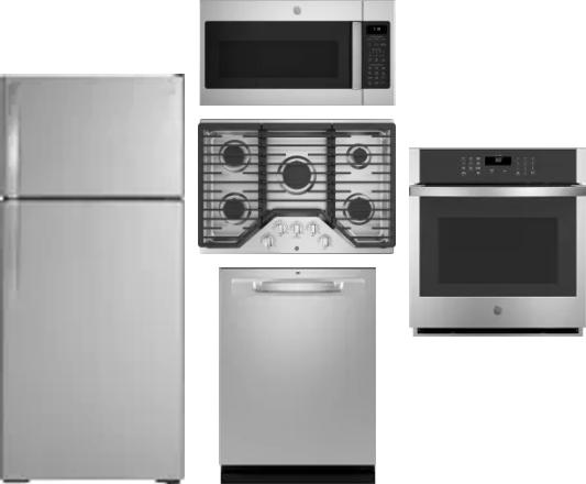 5 Piece Package Includes Refrigerator, Cooktop, Wall Oven, Microwave And Dishwasher