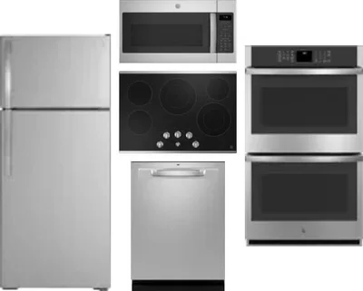 5 Piece Package Includes Refrigerator, Cooktop, Wall Oven, Microwave And Dishwasher