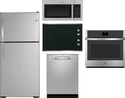 5 Piece Package Includes Refrigerator, Cooktop, Wall Oven, Microwave And Dishwasher