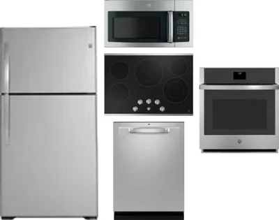 5 Piece Package Includes Refrigerator, Cooktop, Wall Oven, Microwave And Dishwasher