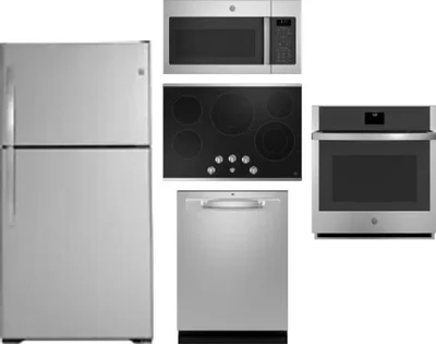 5 Piece Package Includes Refrigerator, Cooktop, Wall Oven, Microwave And Dishwasher