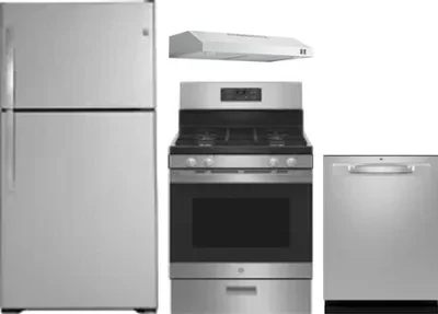 4 Piece Package Includes Refrigerator, Range, Hood And Dishwasher