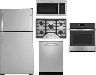 5 Piece Package Includes Refrigerator, Cooktop, Wall Oven, Microwave And Dishwasher