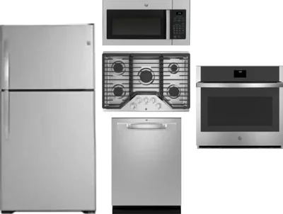 5 Piece Package Includes Refrigerator, Cooktop, Wall Oven, Microwave And Dishwasher