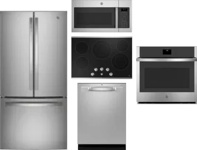 5 Piece Package Includes Refrigerator, Cooktop, Wall Oven, Microwave And Dishwasher