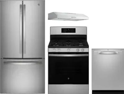 4 Piece Package Includes Refrigerator, Range, Hood And Dishwasher