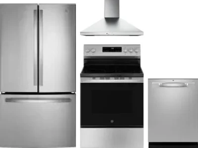 4 Piece Package Includes Refrigerator, Range, Hood And Dishwasher