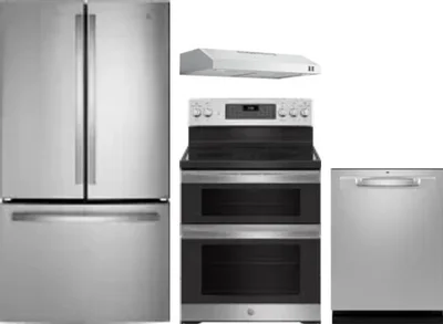 4 Piece Package Includes Refrigerator, Range, Hood And Dishwasher