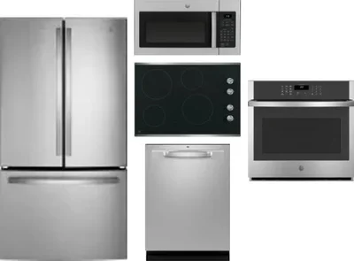 5 Piece Package Includes Refrigerator, Cooktop, Wall Oven, Microwave And Dishwasher