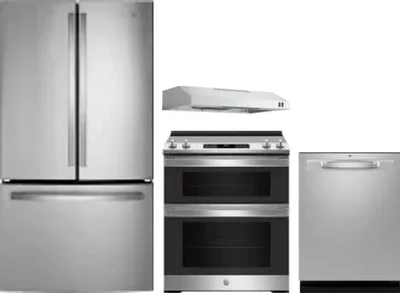 4 Piece Package Includes Refrigerator, Range, Hood And Dishwasher