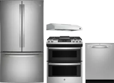 4 Piece Package Includes Refrigerator, Range, Hood And Dishwasher