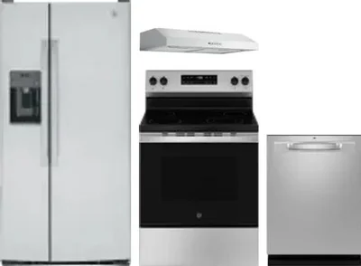 4 Piece Package Includes Refrigerator, Range, Hood And Dishwasher