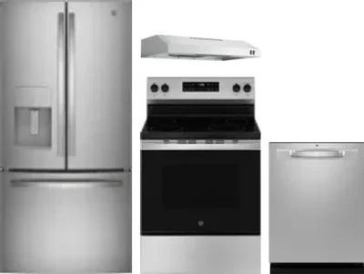 4 Piece Package Includes Refrigerator, Range, Hood And Dishwasher