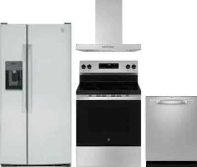 4 Piece Package Includes Refrigerator, Range, Hood And Dishwasher