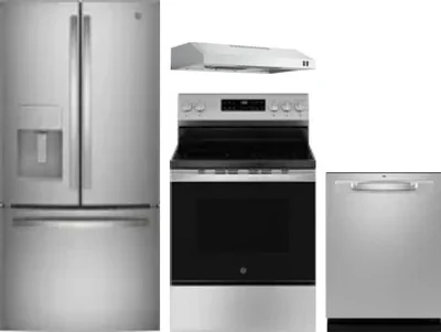 4 Piece Package Includes Refrigerator, Range, Hood And Dishwasher