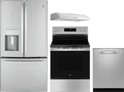 4 Piece Package Includes Refrigerator, Range, Hood And Dishwasher