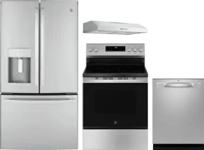 4 Piece Package Includes Refrigerator, Range, Hood And Dishwasher
