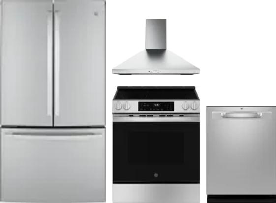 4 Piece Package Includes Refrigerator, Range, Hood And Dishwasher