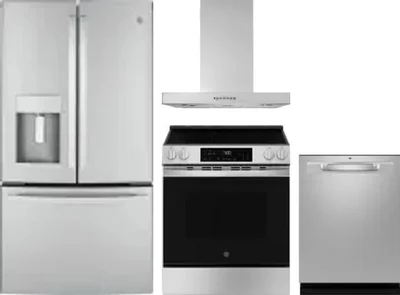 4 Piece Package Includes Refrigerator, Range, Hood And Dishwasher