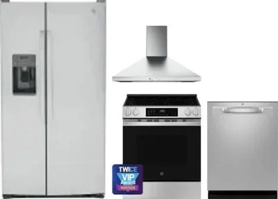 4 Piece Package Includes Refrigerator, Range, Hood And Dishwasher