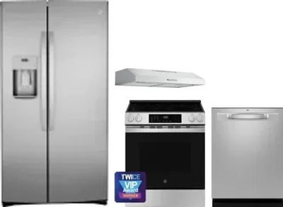 4 Piece Package Includes Refrigerator, Range, Hood And Dishwasher