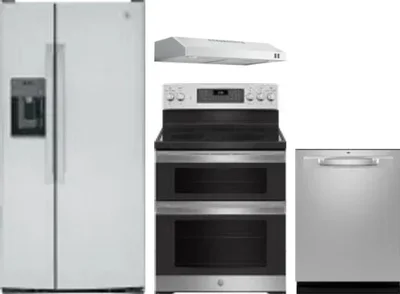 4 Piece Package Includes Refrigerator, Range, Hood And Dishwasher