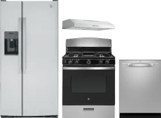 4 Piece Package Includes Refrigerator, Range, Hood And Dishwasher