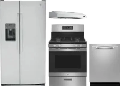 4 Piece Package Includes Refrigerator, Range, Hood And Dishwasher