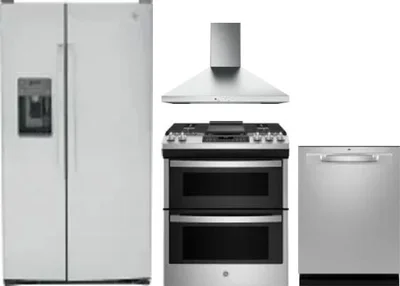4 Piece Package Includes Refrigerator, Range, Hood And Dishwasher