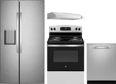 4 Piece Package Includes Refrigerator, Range, Hood And Dishwasher