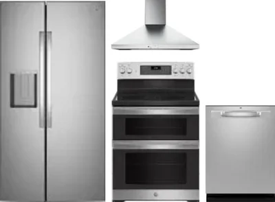 4 Piece Package Includes Refrigerator, Range, Hood And Dishwasher
