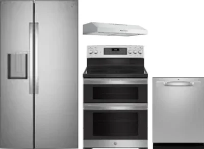 4 Piece Package Includes Refrigerator, Range, Hood And Dishwasher