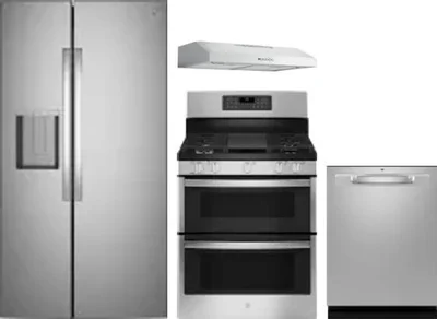 4 Piece Package Includes Refrigerator, Range, Hood And Dishwasher