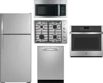 5 Piece Package Includes Refrigerator, Cooktop, Wall Oven, Microwave And Dishwasher