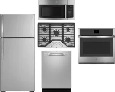 5 Piece Package Includes Refrigerator, Cooktop, Wall Oven, Microwave And Dishwasher