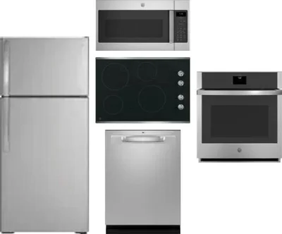 5 Piece Package Includes Refrigerator, Cooktop, Wall Oven, Microwave And Dishwasher
