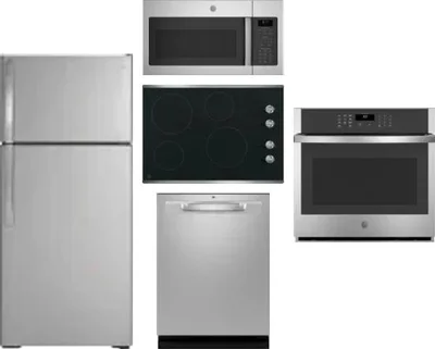5 Piece Package Includes Refrigerator, Cooktop, Wall Oven, Microwave And Dishwasher