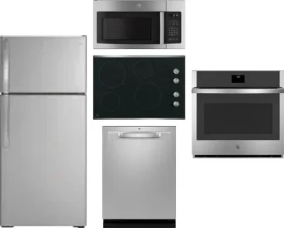 5 Piece Package Includes Refrigerator, Cooktop, Wall Oven, Microwave And Dishwasher