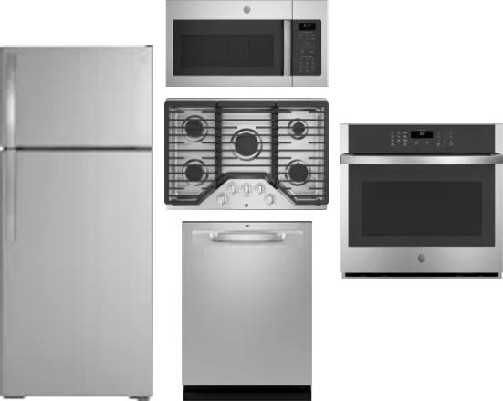 5 Piece Package Includes Refrigerator, Cooktop, Wall Oven, Microwave And Dishwasher