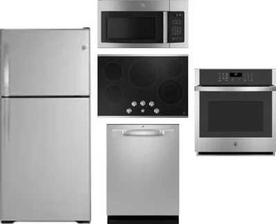 5 Piece Package Includes Refrigerator, Cooktop, Wall Oven, Microwave And Dishwasher