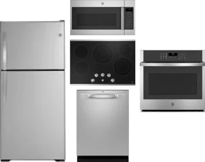 5 Piece Package Includes Refrigerator, Cooktop, Wall Oven, Microwave And Dishwasher