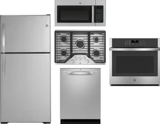 5 Piece Package Includes Refrigerator, Cooktop, Wall Oven, Microwave And Dishwasher